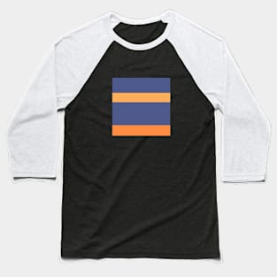 An uncommon concoction of Purple Navy, White, Sandy, Pale Orange and Royal Orange stripes. - Sociable Stripes Baseball T-Shirt